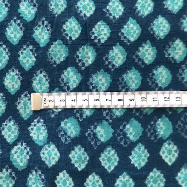 Indigo Hand Block Print aus Indien - TURQUOISE AKOLA